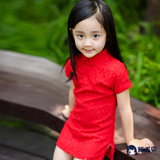 儿童旗袍夏装2016新款韩版童装女童中国风蕾丝短袖旗袍宝宝连衣裙