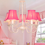 美式水晶灯具 女孩粉红蓝儿童房 客厅卧室 北欧韩式田园 公主吊灯