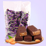 俄罗斯巧克力 紫皮糖零食婚庆喜糖 6g散装食品果仁包邮进口糖果