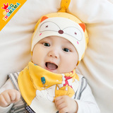 春季纯棉新生儿3-6-12个月婴儿帽子韩国0-1岁春秋女宝宝公主帽男