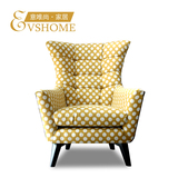 EVSHOME意唯尚2016新品乡村美式风格布艺休闲沙发单椅主人椅热销