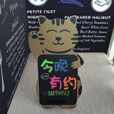 招财猫立式小黑板 收银台广告板 桌面新品促销板 家用装饰留言板