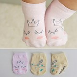 波米麻麻韩国正品代购儿童短袜宝宝袜子婴儿纯棉保暖防滑地板袜