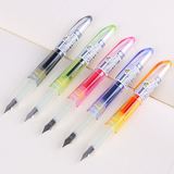日本文具 百乐PILOT元气小钢笔 透明迷你学生用彩色钢笔 可换墨囊