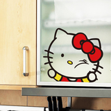 hellokitty猫墙贴画厨房防水橱柜贴瓷砖冰箱搞笑门窗玻璃装饰贴纸