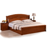 新款特价厂家直销实木床双人床1.5 1.8米 橡胶木床高箱床储物婚床