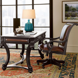 高端定制家具现代中式真皮奢华旋转可升降书椅办公室老板椅凳子