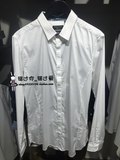 SELECTED思莱德专柜代购白色简洁款修身暗襟长袖衬衫415105073