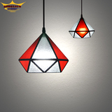 原创设计中式简约理发店红玻璃吊灯手工艺术卧室走廊北欧蒂凡尼灯