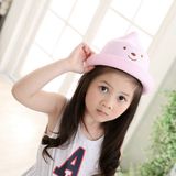 帽子女童夏季新款儿童帽子遮阳帽韩国卡通尖尖帽男女宝宝草帽