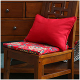 婚庆全棉正红印花餐椅垫 可拆洗加厚布艺椅子垫 梯形方形纯棉坐垫