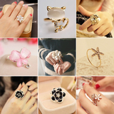 韩国小饰品批发夸张个性大花朵食指戒指女款创意潮人指环配饰装饰