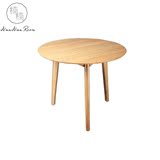 北欧小户型白橡木餐桌椅组合 纯实木圆形简约日式圆形餐桌家具