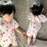 16春夏新款儿童男童女童睡衣日本宝宝和服纯棉家居服上衣短裤套装