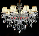 欧式美式水晶吊灯奢华客厅卧室餐厅复式楼别墅工程蜡烛吸顶灯透明