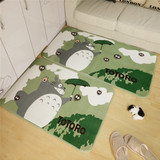 卡通可爱龙猫瑜伽地垫厨房长条床边地毯 柔软飘窗垫特价60120CM