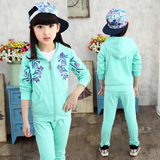 中国风童装女童秋季套装2016新款儿童运动服装小女孩中大童三件套