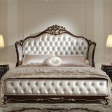国际奢华宫廷家具定做欧式新古典一号卧室双人床实木雕花双人床皮