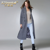 乔妮塔品牌女装2016冬装新欧美大牌超长款羊毛呢大衣加长羊绒外套