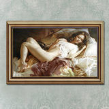 睡美人喷绘画 卧室装饰画挂画别墅欧式人物壁画裸美女人体装饰画