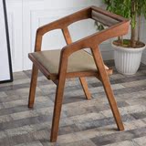 欧式餐椅简约复古靠背椅酒店咖啡厅椅子休闲美式餐椅做旧实木餐椅