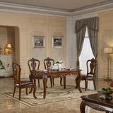 欧式实木餐桌椅新古典酒店美式皮椅子软包会议书房麻将咖啡休闲椅
