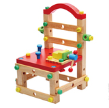 儿童厨房玩具木制益智早教鲁班椅 拆装组装3周岁6螺母组合包邮