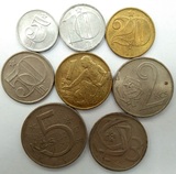 东门收藏 欧洲钱币 捷克斯洛伐克 社会主义时期的硬币 一套8枚