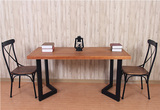 美式乡村loft铁艺餐桌 复古实木方桌 工业风格会议桌 北欧咖啡桌