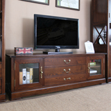 全实木电视柜组合简约美式乡村新古典电视机影墙柜环保客厅家具