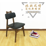 椅子带衣帽架新款小餐椅实木简约韩式日式北欧简约宜家餐椅休闲椅