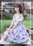 【尾款包邮截止7.30】原创设计Mumu与猫 夏季草莓连衣裙\吊带裙