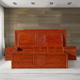 中式古典红木床 缅甸花梨双人床 高档实木床 1.5米1.8米大床婚床