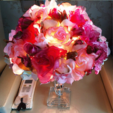 创意欧式台灯卧室床头温馨玫瑰花水晶现代简约装饰灯护眼E1597