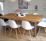 北欧设计师家具实木造型大板餐桌原木办公桌工作桌简约书桌咖啡桌