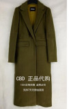 正品代购moco2015冬款纯色毛呢大衣外套MA154OVC14原价2999