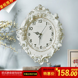 欧式天使创意现代简约静音16英寸墙上时钟挂钟 客厅卧室装饰钟表
