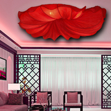 中式海洋布艺吸顶灯浪漫温馨卧室婚房圆形海螺艺术创意多色吸顶灯