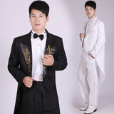 新款韩版男士结婚礼服新郎伴郎套装演出魔术师指挥燕尾服特价