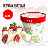 现货新鲜 日本北海道 六花亭草莓夹心牛奶白巧克力盒装100G包邮