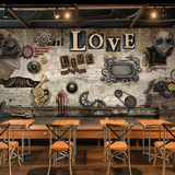 重金属齿轮复古怀旧个性壁画酒吧咖啡厅KTV茶餐厅墙纸网咖壁纸
