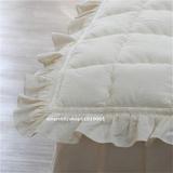 韩国代购 床垫褥子纯棉白色荷叶边100%广木棉床褥床垫褥子定做