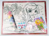 儿童水彩涂鸦画板DIY手绘卡通填色画 钻石数字油画30*40 十张包邮