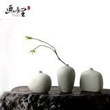景德镇创意陶瓷日式小花瓶简约客厅茶席摆件水培复古干花花插花器