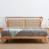 北欧全实木双人床大床1.8米1.5m 橡木真皮软靠简约卧室日式实木床