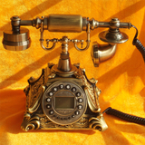 欧式仿古电话机复古摆件 海洋之星仿青古铜来电显示客厅座机 包邮