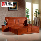 100%大果紫檀红木家具中式红木床 素面明清古典大床全实木双人床