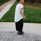 童装t恤男宝宝夏季竹节棉男童短袖圆领套头儿童韩版白色吸汗半袖