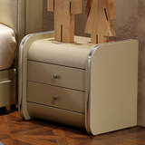 慕辰 床头柜 简约现代时尚床头储物柜简易家具皮床真皮床床边柜
