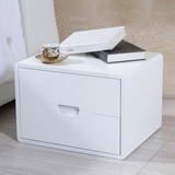 新款白色烤漆床头柜实木钢琴烤漆宜家床边柜简约现代床角柜 整装